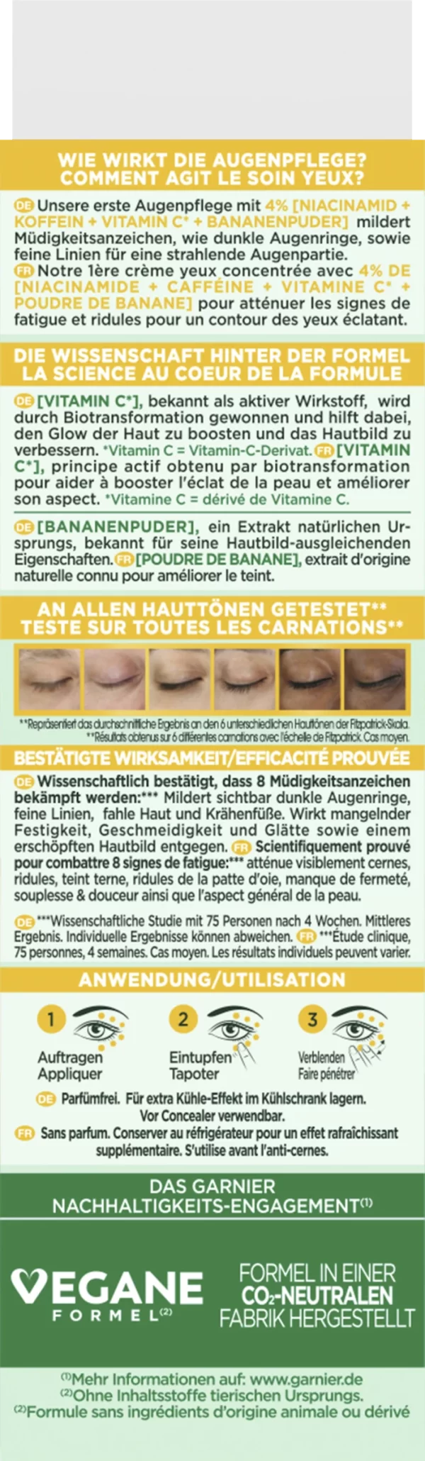 Garnier SkinActive Vitamin C Glow Booster Anti-Müdigkeits Augencreme 3