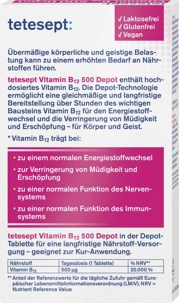 Tetesept Vitamin B12 500 Depot Mini-Tabletten 5