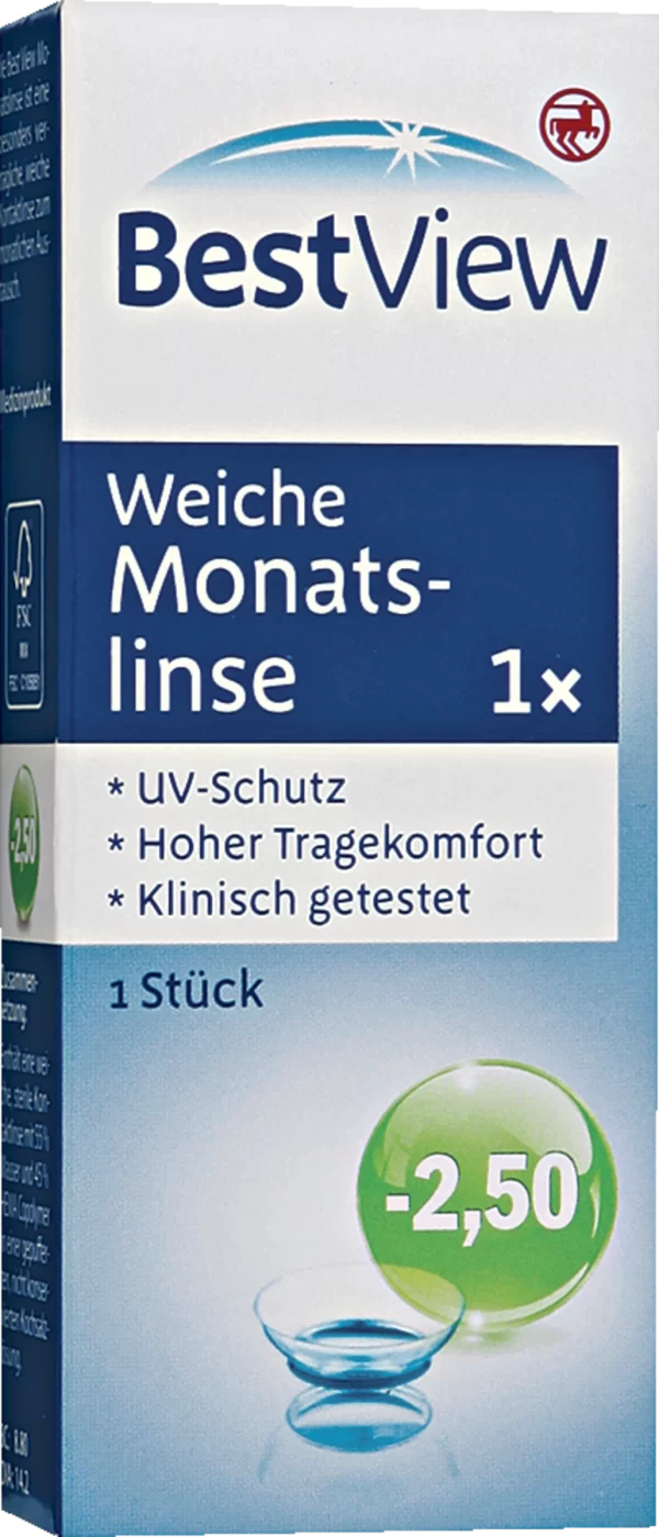 BestView Weiche Monatslinse -2,50 1