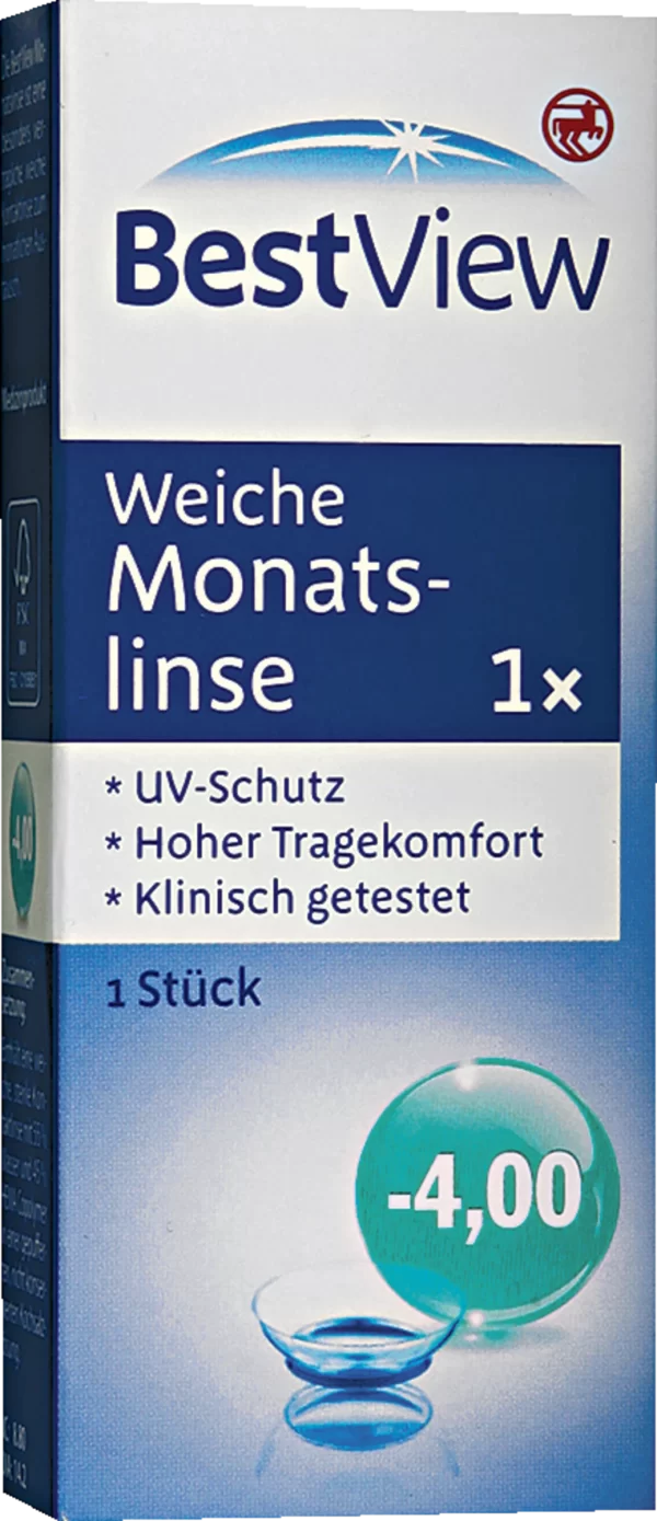 BestView Weiche Monatslinse -4,00 1