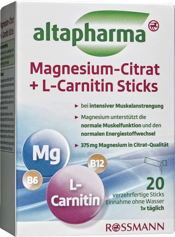Altapharma Magnesium-Citrat + L-Carnitin Sticks 1