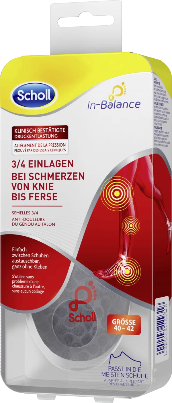 Scholl In-Balance 3/4 Einlagen Bei Schmerzen Von Knie Bis Ferse Größe 40 – 42 1