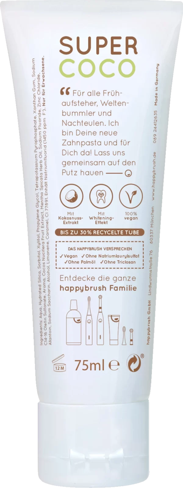 Happybrush SuperCoco Zahnpasta 4