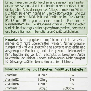 Altapharma Vitamin B12 Hochdosiert 60 Minitabletten 9