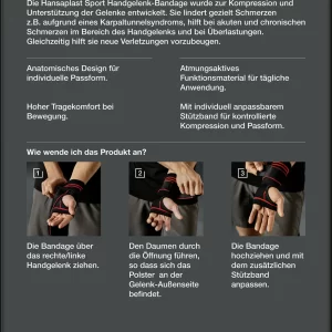 HANSAPLAST Sport Handgelenk-Bandage Gr. M 9