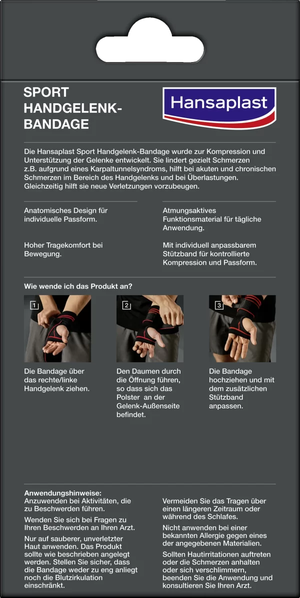 HANSAPLAST Sport Handgelenk-Bandage Gr. M 4