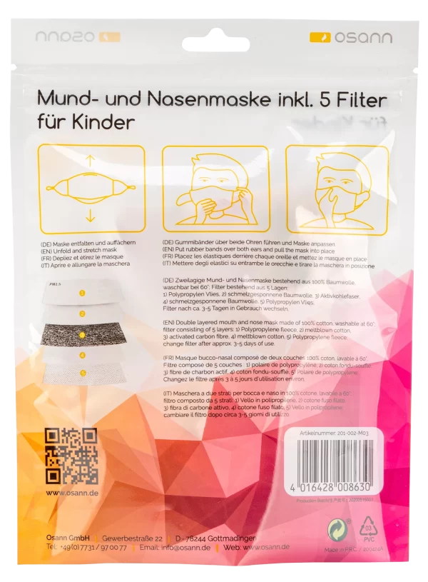 Osann Mund-und-Nasenmaske Kind Kaktus Inkl. Filter 3