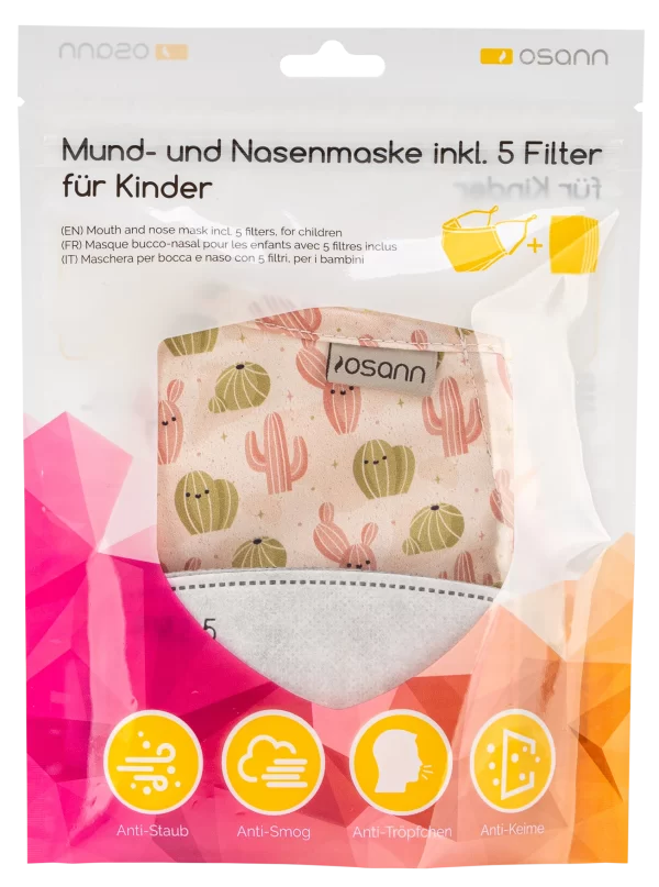 Osann Mund-und-Nasenmaske Kind Kaktus Inkl. Filter 4