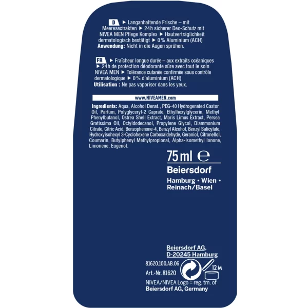 NIVEA MEN Deodorant Zerstäuber Fresh Active 3