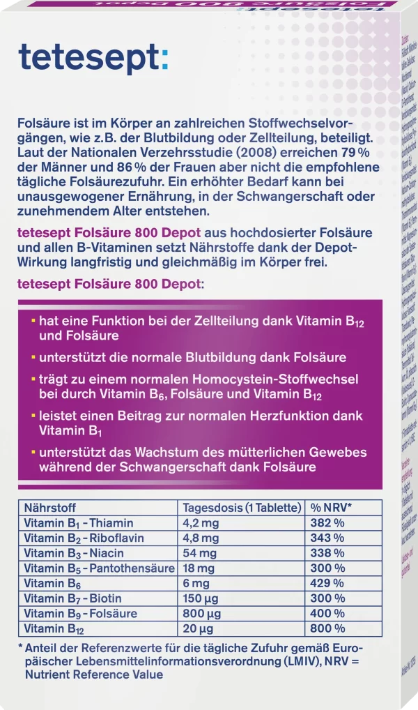 Tetesept Folsäure 800 Depot Mini-Tabletten 5