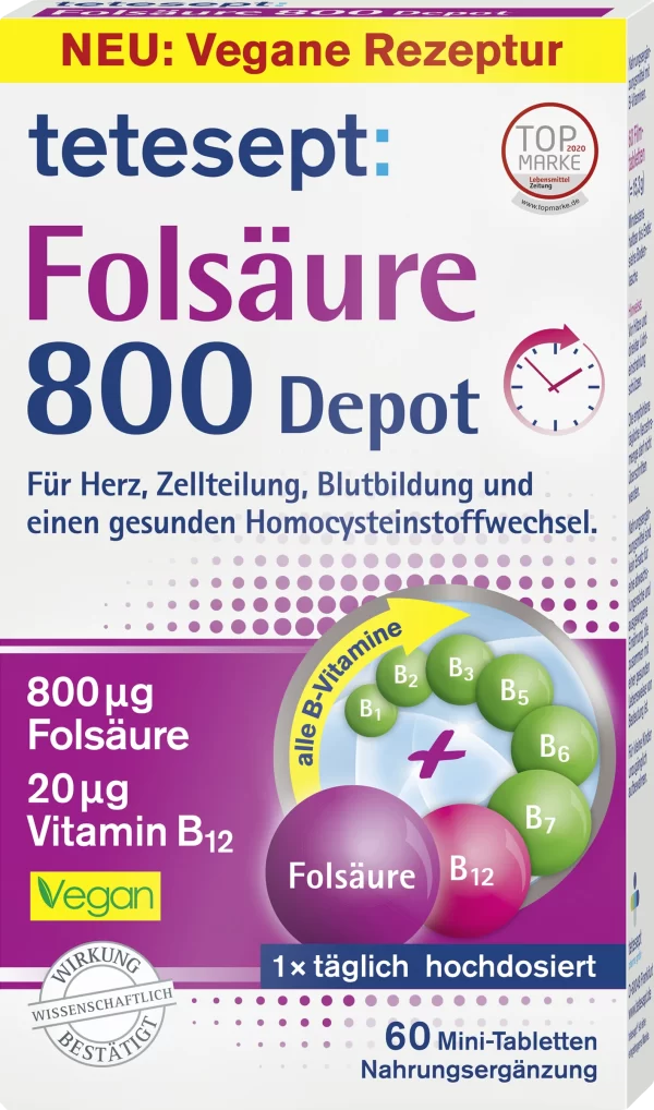 Tetesept Folsäure 800 Depot Mini-Tabletten 1
