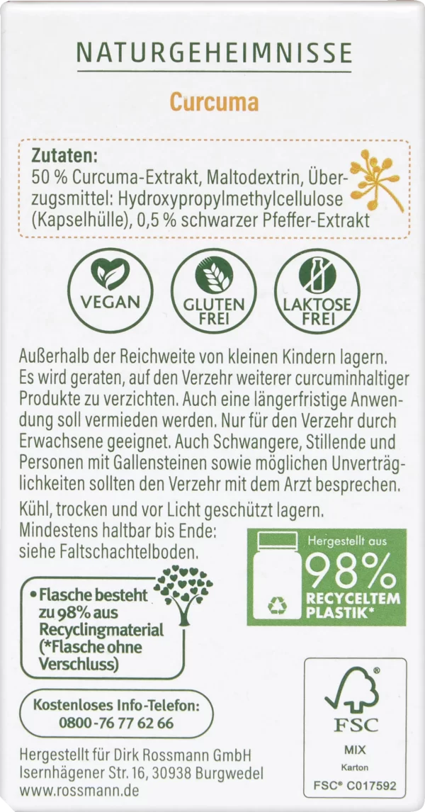 Altapharma Naturgeheimnisse Curcuma Kapseln 4