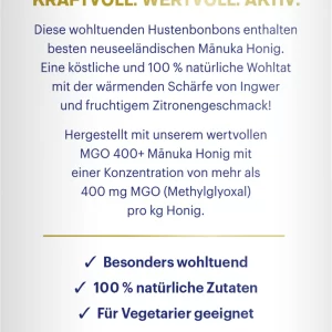Manuka Health Manuka Honig Hustenbonbons MGO 400 Ingwer & Zitronen-Geschmack 12