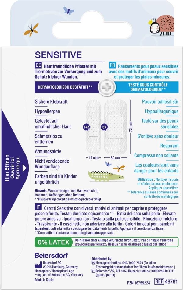 HANSAPLAST Sensitive Kids Pflaster 3