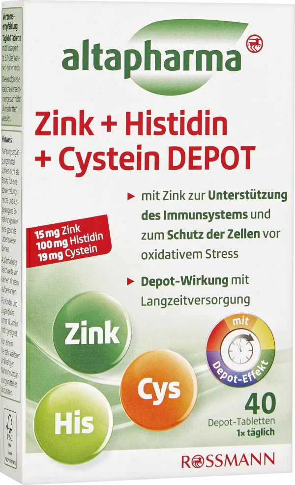 Altapharma Zink + Histidin + Cystein Depot Tabletten 3