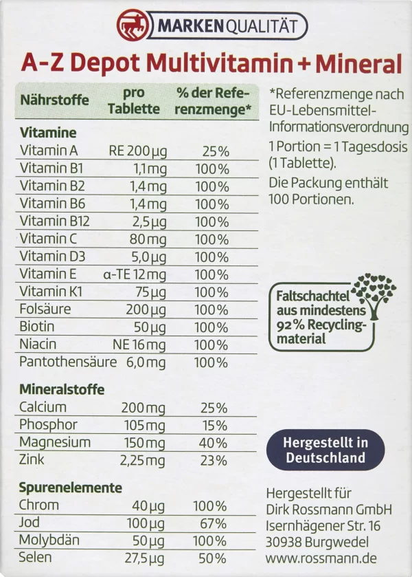 Altapharma A-Z Depot Multivitamin + Mineral 6