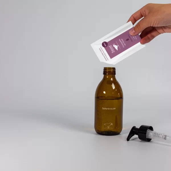 SAUSE SEIFENBRAUSE Starter-Set Flüssigseife Als Pulver Lavendel Zitronengras 6