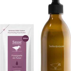 SAUSE SEIFENBRAUSE Starter-Set Flüssigseife Als Pulver Lavendel Zitronengras 11