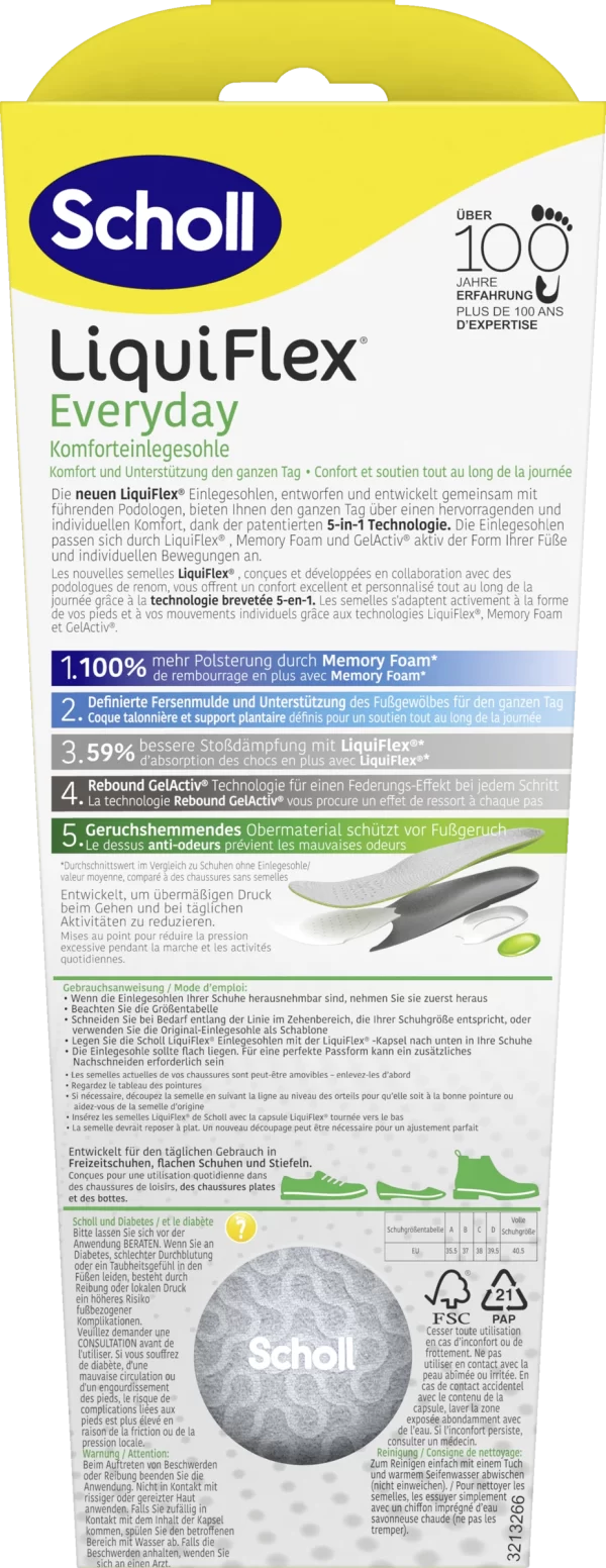Scholl LiquiFlex Everyday Komforteinlegesohle Größe 35,5 – 40,5 5