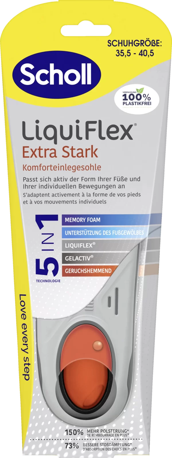 Scholl LiquiFlex Extra Stark Komforteinlegesohle Größe 35,5 – 40,5 1