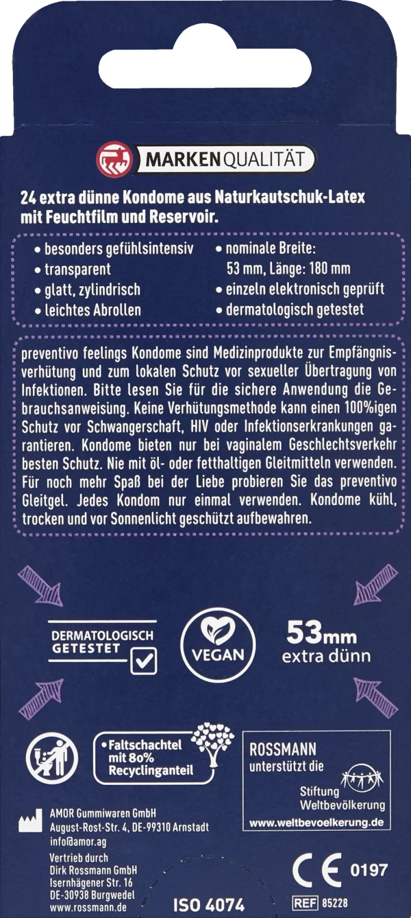 Preventivo Feelings Kondome Extra Dünn 3