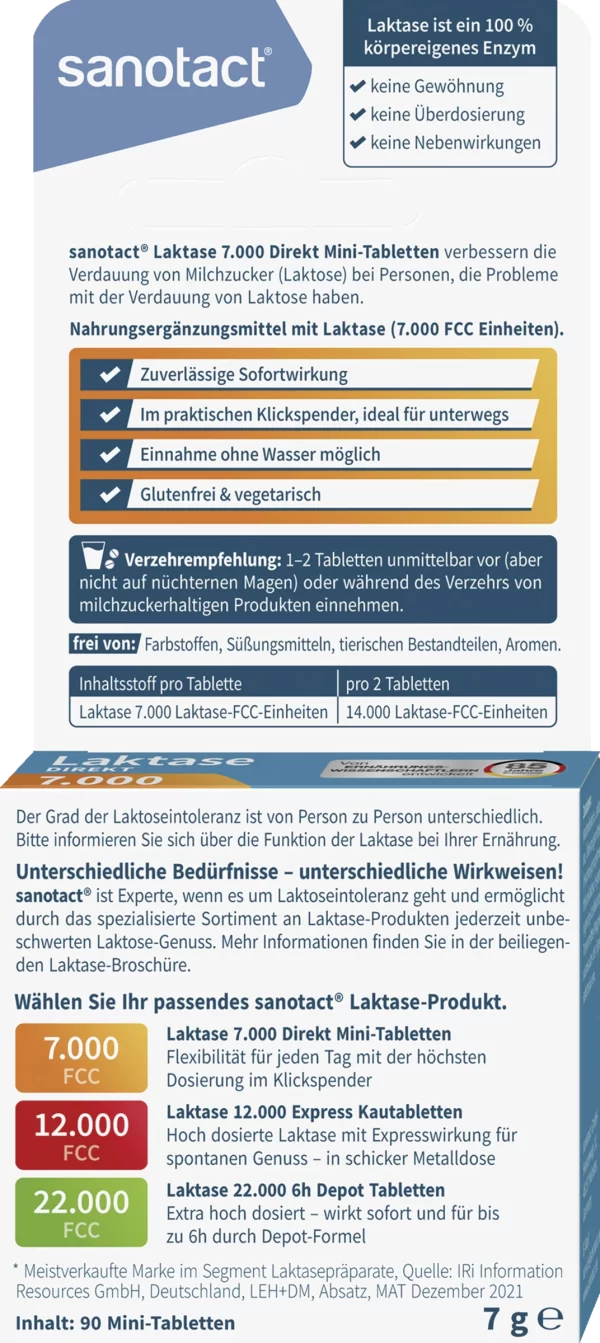 Sanotact® Laktase 7.000 Direkt Mini-Tabletten 6
