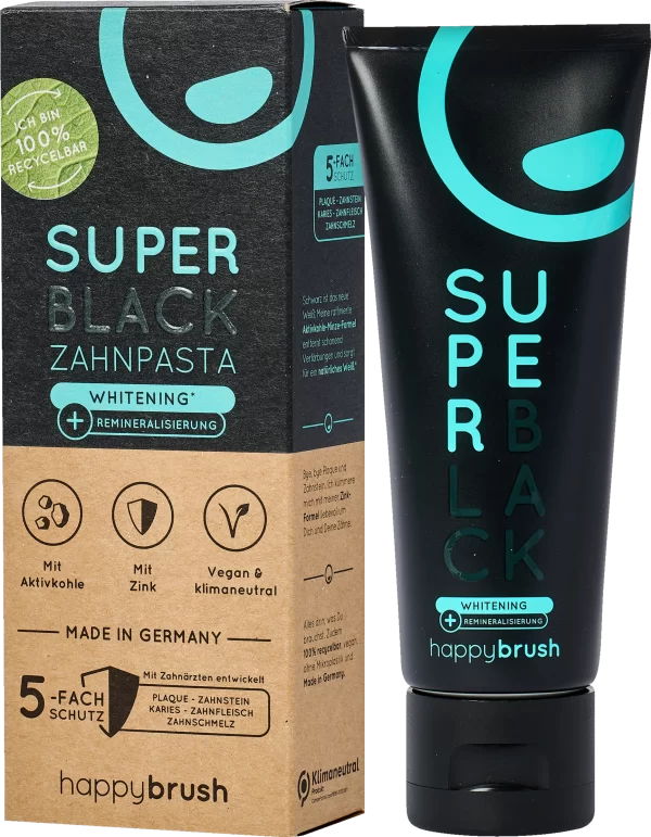 Happybrush SuperBlack Zahnpasta 1
