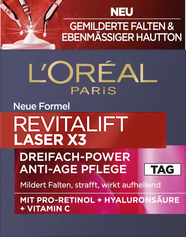 L’Oréal Paris Revitalift Laser X3 Dreifach-Power Anti-Age Pflege Tag 1