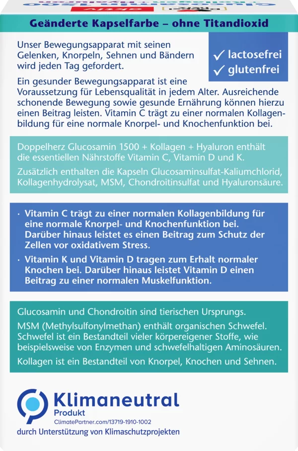 Doppelherz Aktiv Glucosamin 1500 + Kollagen + Hyaluron + Vitamin C Kapseln 5