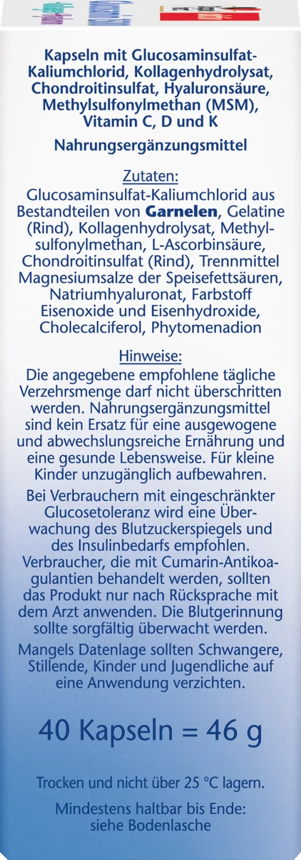 Doppelherz Aktiv Glucosamin 1500 + Kollagen + Hyaluron + Vitamin C Kapseln 3