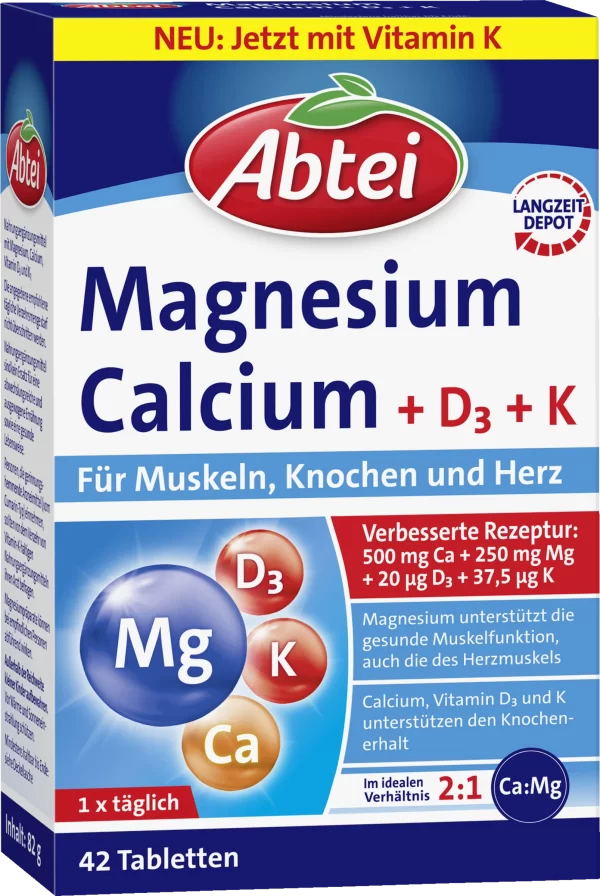 Abtei Magnesium Calcium + D3 + K Tabletten 1