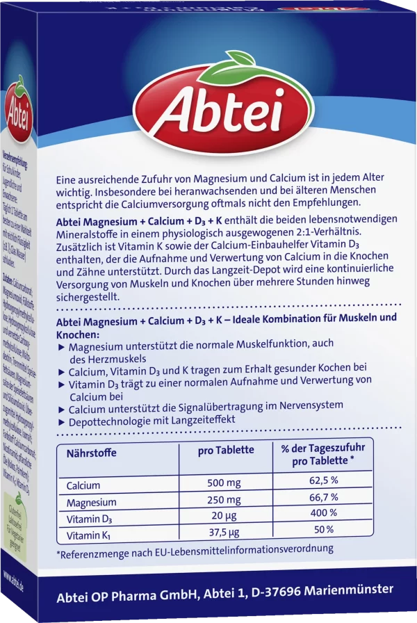 Abtei Magnesium Calcium + D3 + K Tabletten 5