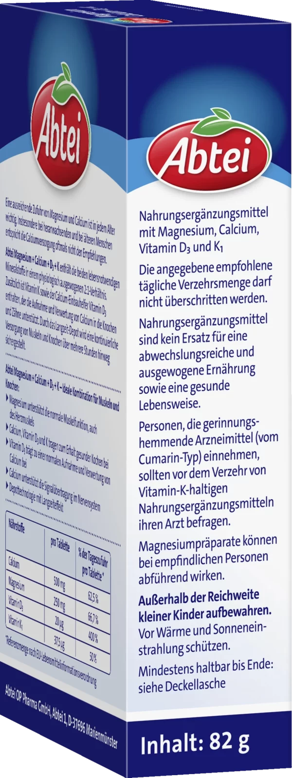 Abtei Magnesium Calcium + D3 + K Tabletten 4