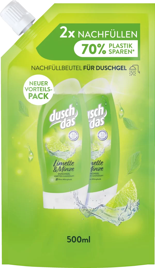 Duschdas Duschgel Limette & Minze Nachfüllbeutel 1