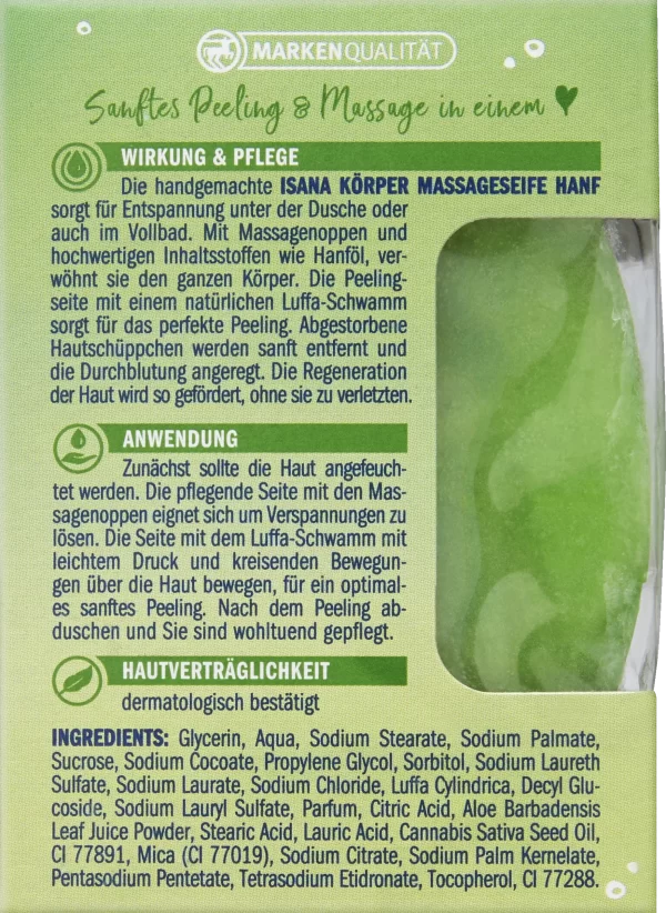 ISANA Körper Massageseife Hanf 3