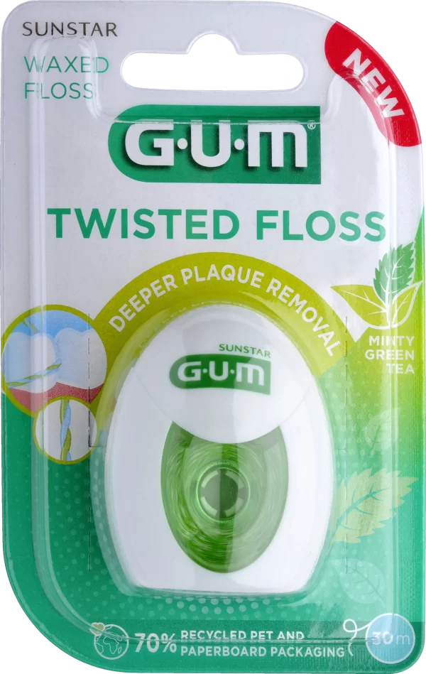 GUM® Twisted Floss Zahnseide, Gewachst 1