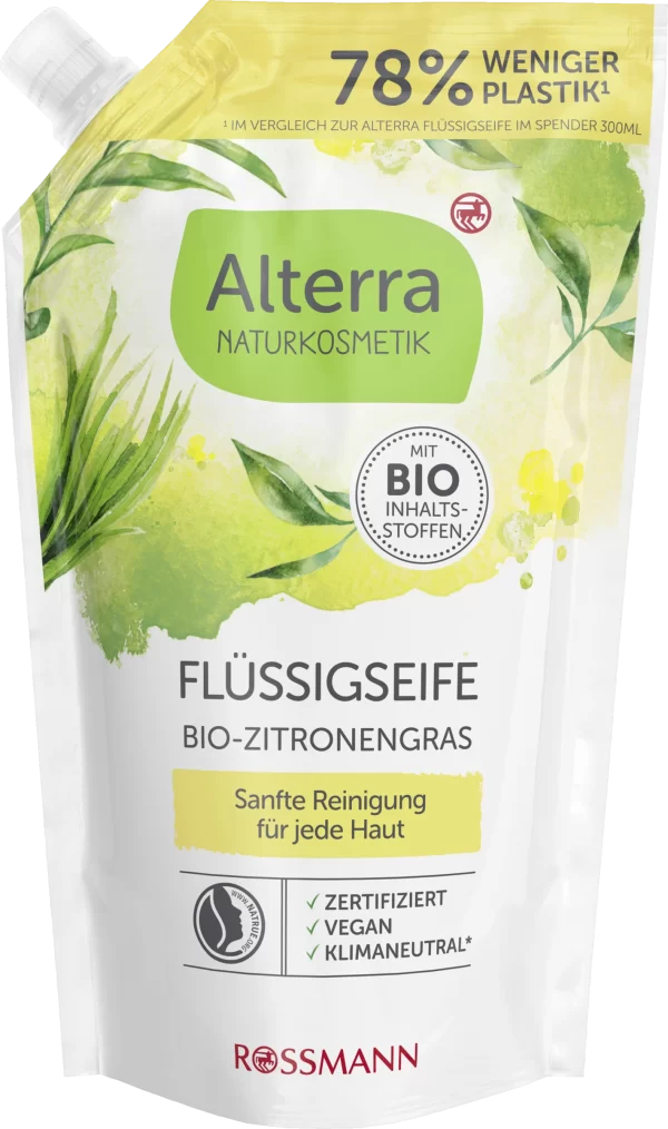 Alterra NATURKOSMETIK Flüssigseife Bio-Zitronengras Nachfüllbeutel 1