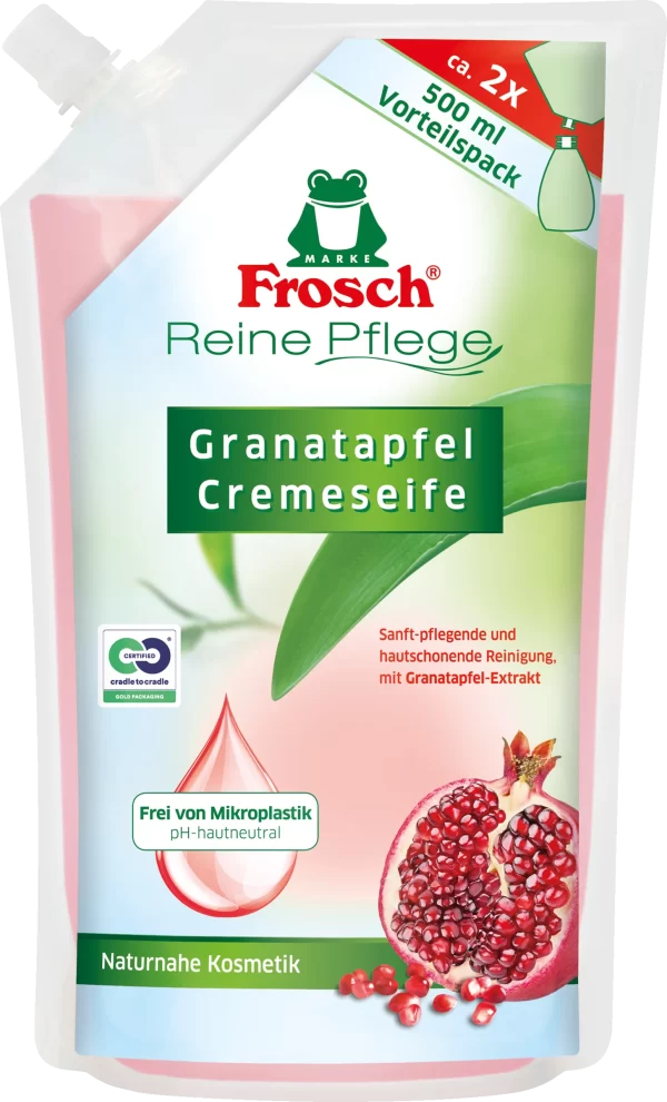 Frosch Reine Pflege Granatapfel Cremeseife Nachfüllbeutel 1