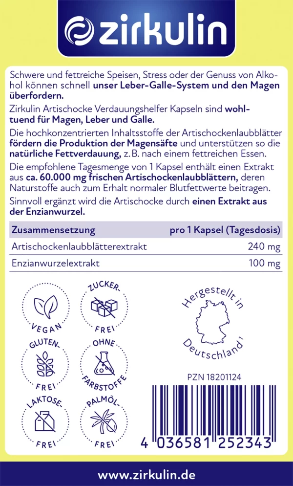 Zirkulin Artischocke Verdauungshelfer Hochdosiert 4