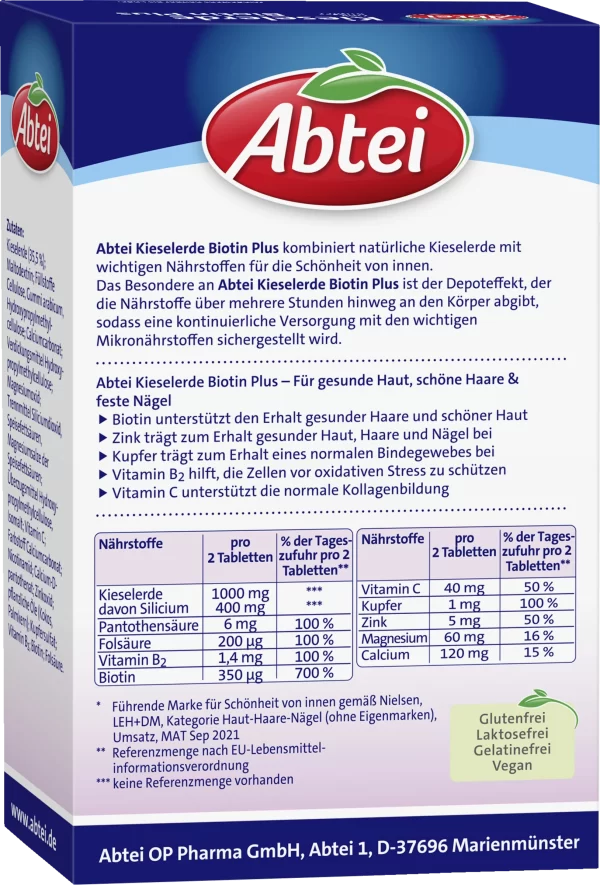 Abtei Kieselerde Biotin Plus 5