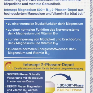 Tetesept Magnesium 500 + B12 Forte 12