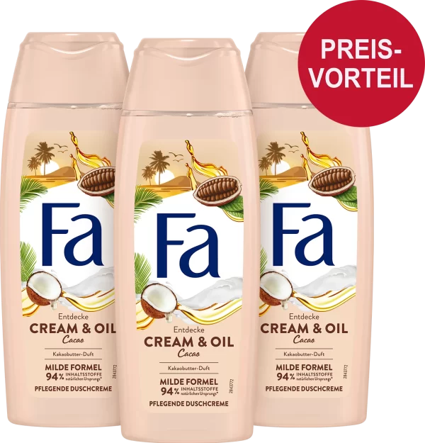 FA 3er Vorteilsset Cream & Oil Cacao Pflegende Duschcreme 1