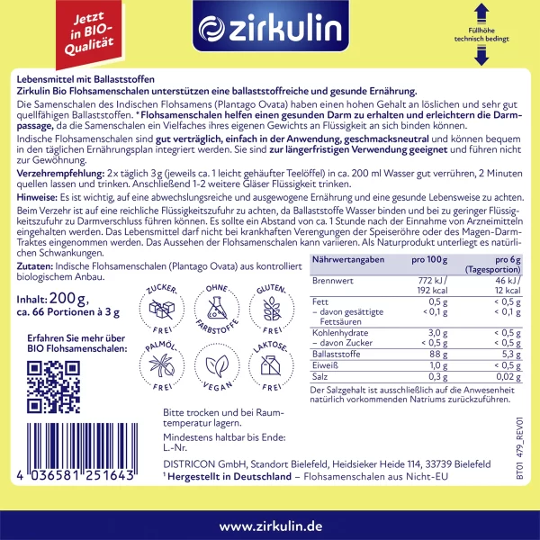 Zirkulin Bio Flohsamenschalen 3